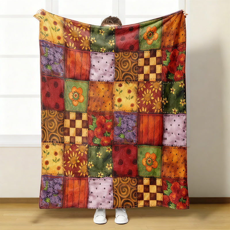 Couverture florale douillette et douce en flanelle