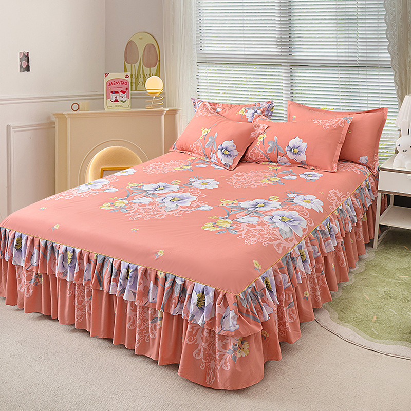 📢📢50 % de réduction !! ⏰Ensemble de jupe de lit à volants 3 pièces🛏️