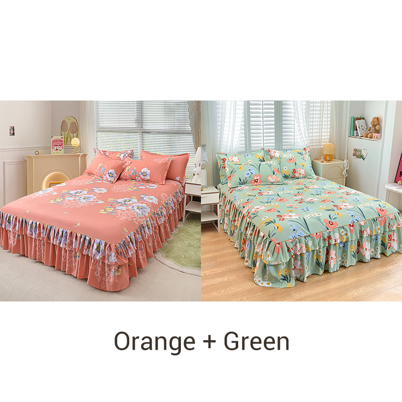 📢📢50 % de réduction !! ⏰Ensemble de jupe de lit à volants 3 pièces🛏️