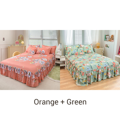 📢📢50 % de réduction !! ⏰Ensemble de jupe de lit à volants 3 pièces🛏️
