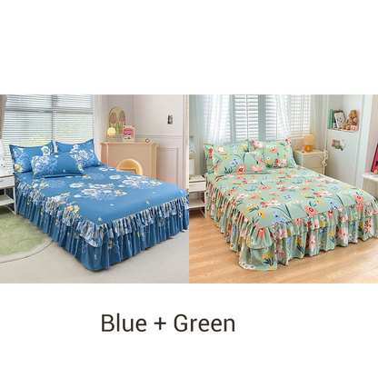 📢📢50 % de réduction !! ⏰Ensemble de jupe de lit à volants 3 pièces🛏️