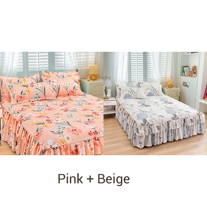📢📢50 % de réduction !! ⏰Ensemble de jupe de lit à volants 3 pièces🛏️