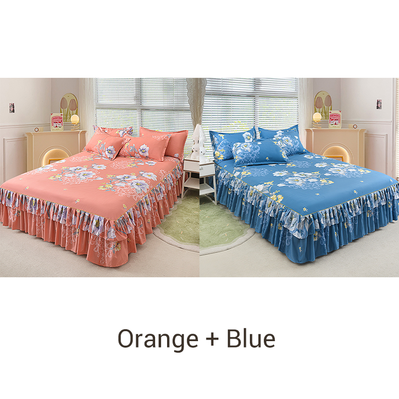📢📢50 % de réduction !! ⏰Ensemble de jupe de lit à volants 3 pièces🛏️