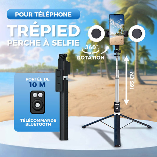 📢📢60 % de réduction !! ⏰Nouvelle perche à selfie Bluetooth 6 en 1