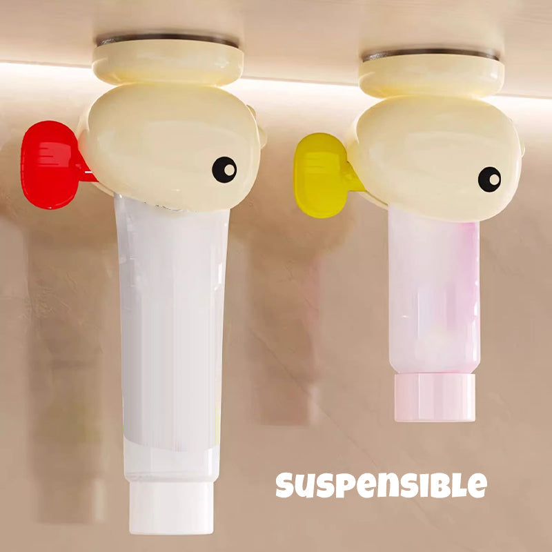 Adorable poisson rouge avec ventouse pour presser le dentifrice