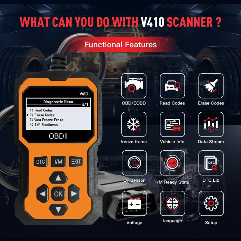 🔧🚗 50 % de réduction ⚡ Scanner OBD2 professionnel – Diagnostic complet, effacement 1 clic & 8 langues ! Compatible tous véhicules 1996+ 📊💡