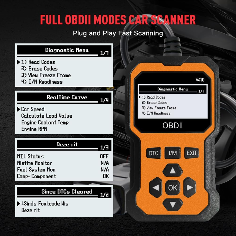 🔧🚗 50 % de réduction ⚡ Scanner OBD2 professionnel – Diagnostic complet, effacement 1 clic & 8 langues ! Compatible tous véhicules 1996+ 📊💡