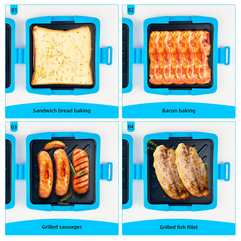 🎁 50% DE RÉDUCTION ! 💥 Four à Micro-ondes, Grille-Pain & Appareil à Sandwich 3-en-1 – Silicone + Métal – Surface Antiadhésive & Lavable au Lave-Vaisselle pour Cuisine Compacte 🔥🥪