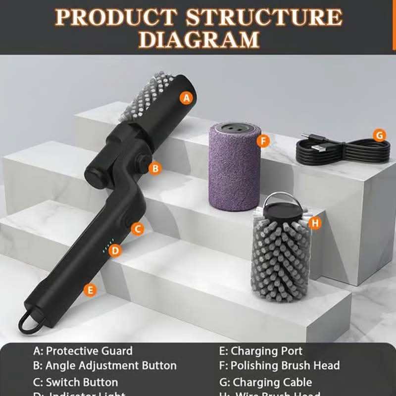 Brosse nettoyante électrique sans fil pour barbecues