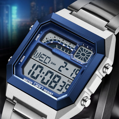 ⌚ 50 % DE RÉDUCTION ! ⏱️ Montre numérique unisexe avec écran carré – affichage lumineux, étanche jusqu'à 50 mètres et bracelet léger et résistant 🌙
