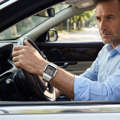 ⌚ 50 % DE RÉDUCTION ! ⏱️ Montre numérique unisexe avec écran carré – affichage lumineux, étanche jusqu'à 50 mètres et bracelet léger et résistant 🌙