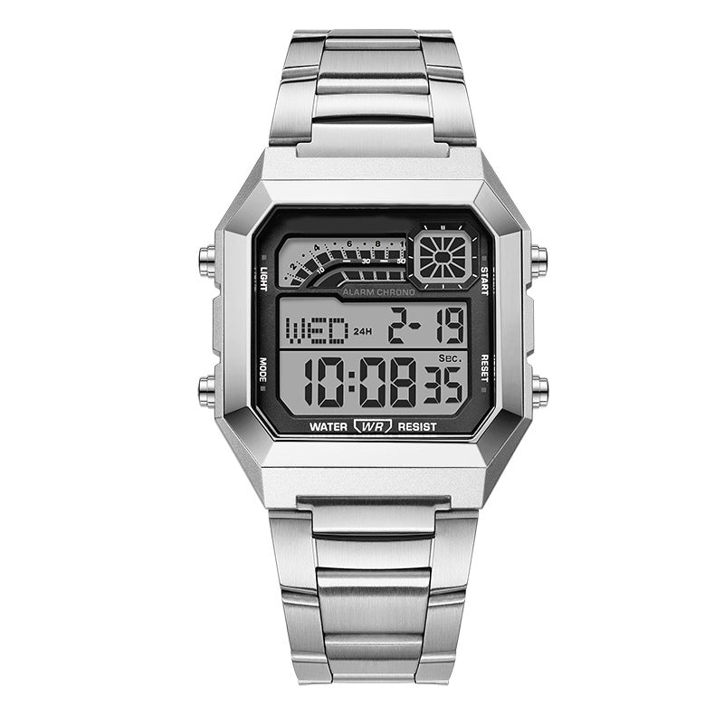 ⌚ 50 % DE RÉDUCTION ! ⏱️ Montre numérique unisexe avec écran carré – affichage lumineux, étanche jusqu'à 50 mètres et bracelet léger et résistant 🌙