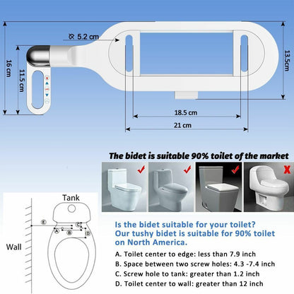 Accessoire de bidet pour toilette sans électricité à double buse