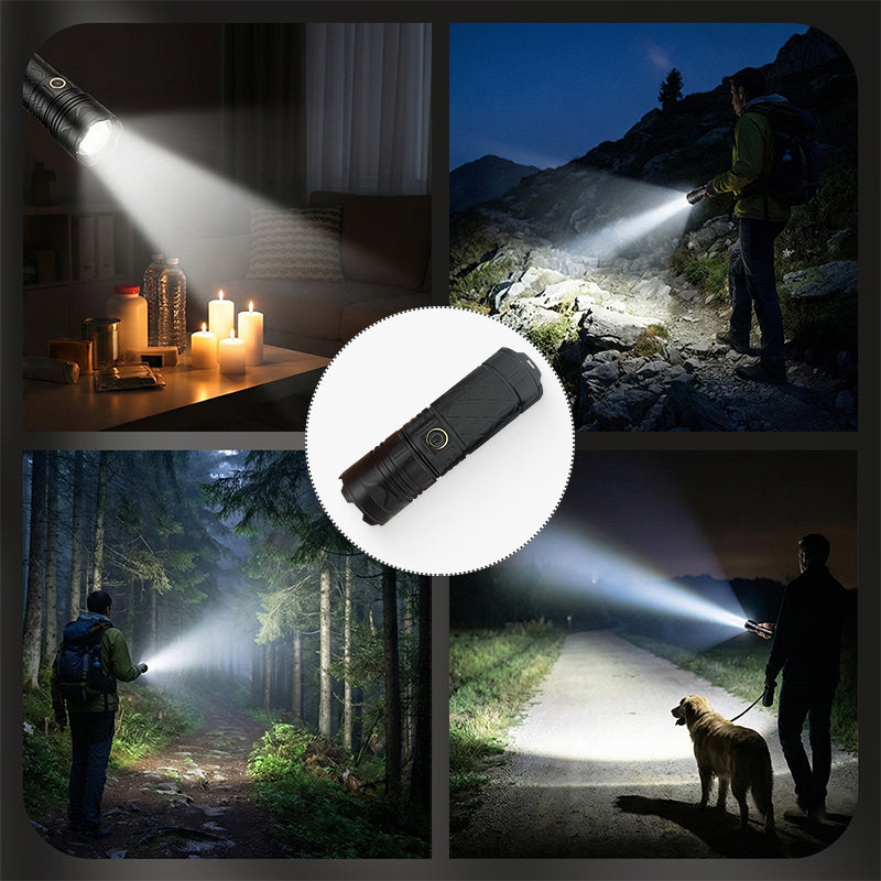 Lampe Torche LED P50 Rechargeable avec Zoom Réglable
