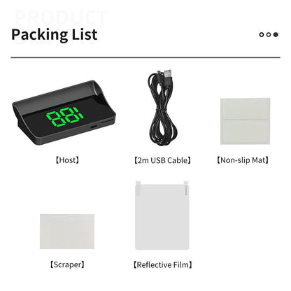 📊 65% DE RÉDUCTION! 🚗 Compteur de Vitesse à Affichage Tête Haute pour Voiture – Installation Facile, Affichage Clair & Réglage de la Luminosité 🌙