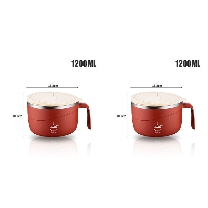 ⏳DERNIER JOUR DE SOLDES 50 % DE RÉDUCTION💕Bol à nouilles instantanées multifonctionnel en acier inoxydable 304, grande capacité, anti-brûlure