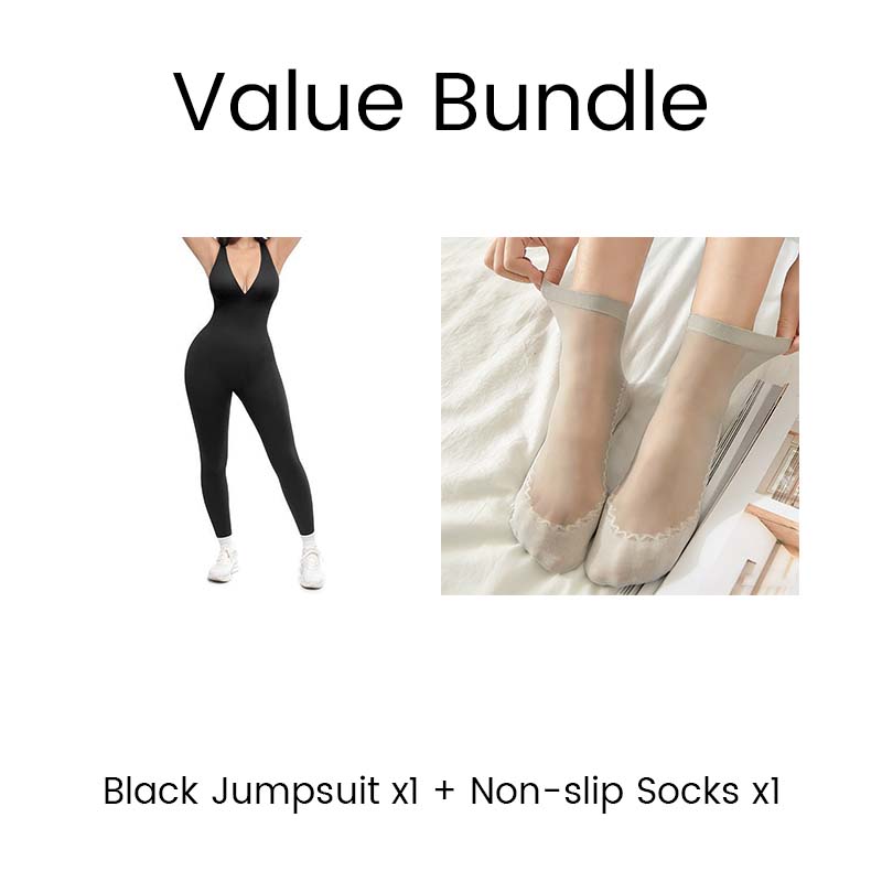 Combinaison V-Neck ultra-stretch pour fitness & yoga