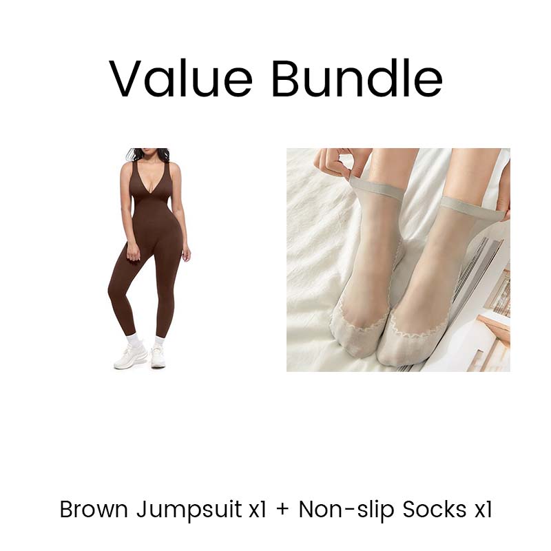 Combinaison V-Neck ultra-stretch pour fitness & yoga