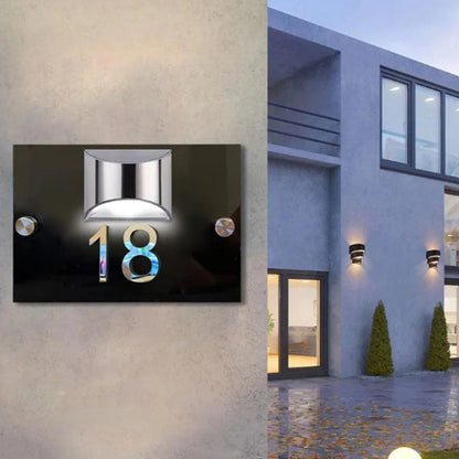 Plaque de numéro de maison solaire