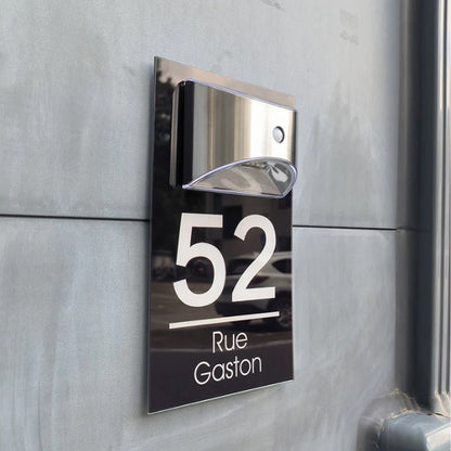 Plaque de numéro de maison solaire