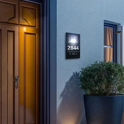 Plaque de numéro de maison solaire