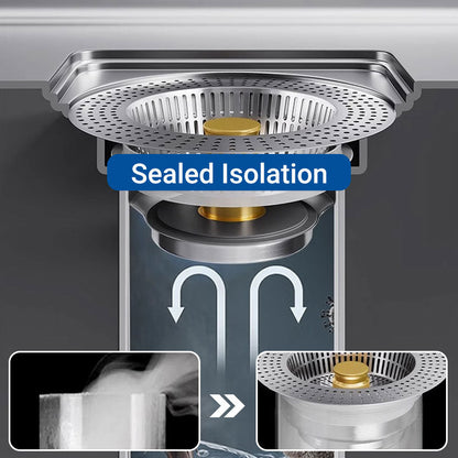 Bouchon de vidange à bouton-poussoir pour évier en acier inoxydable
