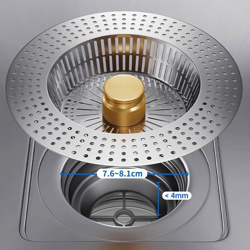 Bouchon de vidange à bouton-poussoir pour évier en acier inoxydable