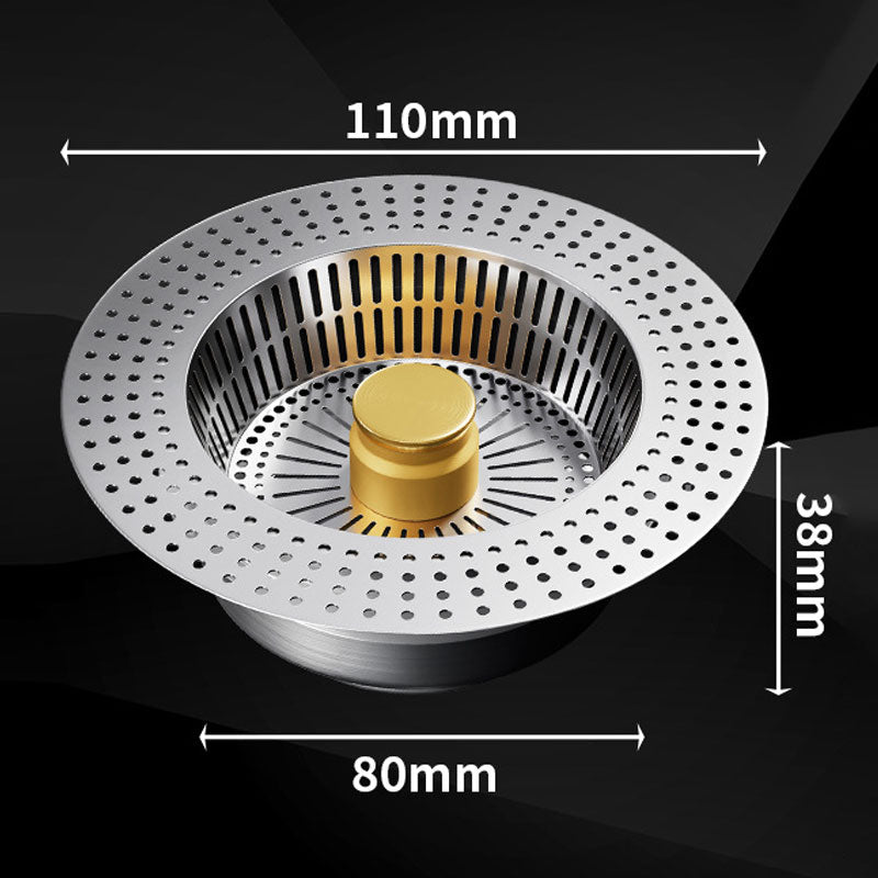 Bouchon de vidange à bouton-poussoir pour évier en acier inoxydable