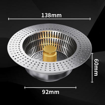 Bouchon de vidange à bouton-poussoir pour évier en acier inoxydable