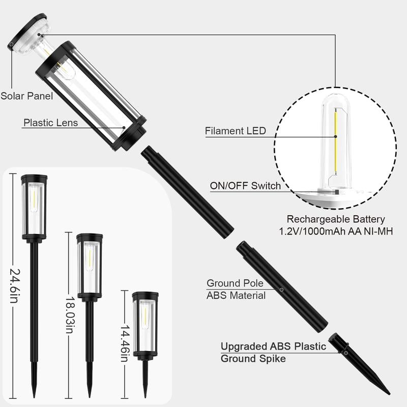 ✨NOUVEAUTÉ 2026✨💡Lampes solaires d'extérieur pour allée🔥🚀PROMO -50%🚀