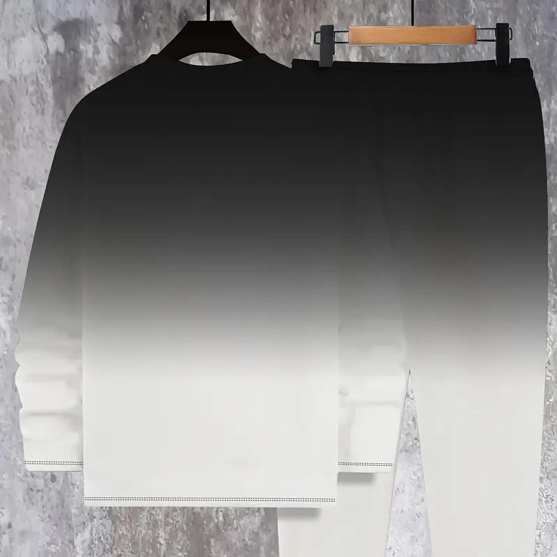 💎 60% DE RÉDUCTION ! 💎 Ensemble Survêtement Homme à Col Rond – Dégradé Tendance, Tissu Doux & Respirant 🌫️👕👖
