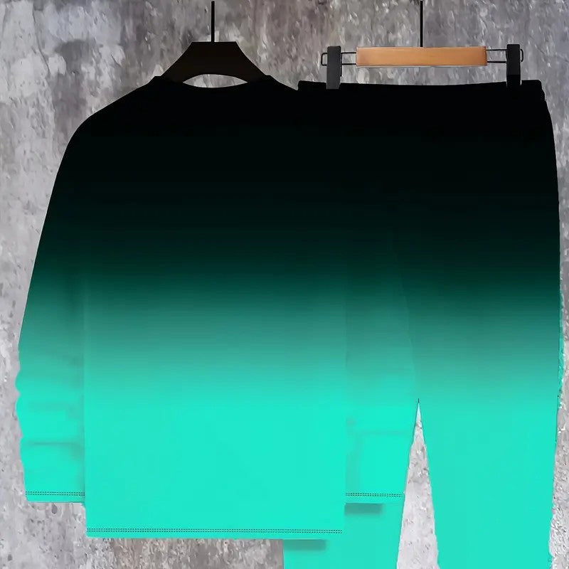💎 60% DE RÉDUCTION ! 💎 Ensemble Survêtement Homme à Col Rond – Dégradé Tendance, Tissu Doux & Respirant 🌫️👕👖