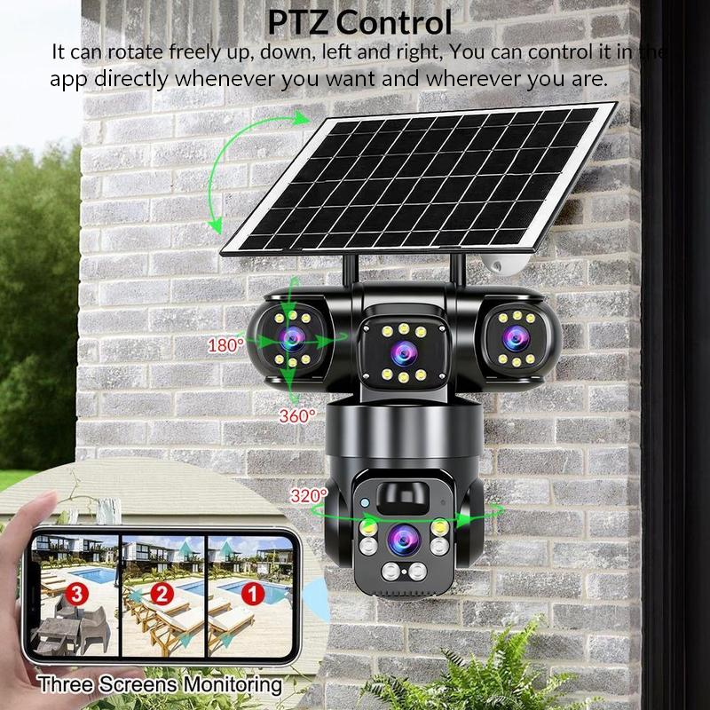 📹☀️ Offre à durée limitée : 64 % de réduction ! Caméra de sécurité extérieure Wi-Fi 6K 9 MP à triple objectif 🌳