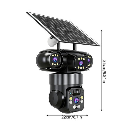 📹☀️ Offre à durée limitée : 64 % de réduction ! Caméra de sécurité extérieure Wi-Fi 6K 9 MP à triple objectif 🌳