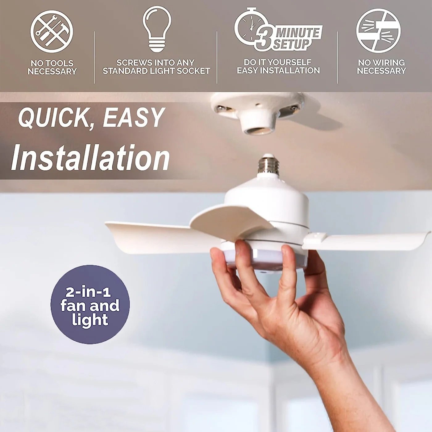 💨 54 % de réduction ! 💡 Ventilateur suspendu portable 2-en-1 avec télécommande — Idéal pour la chambre, le bureau et les voyages 🏠