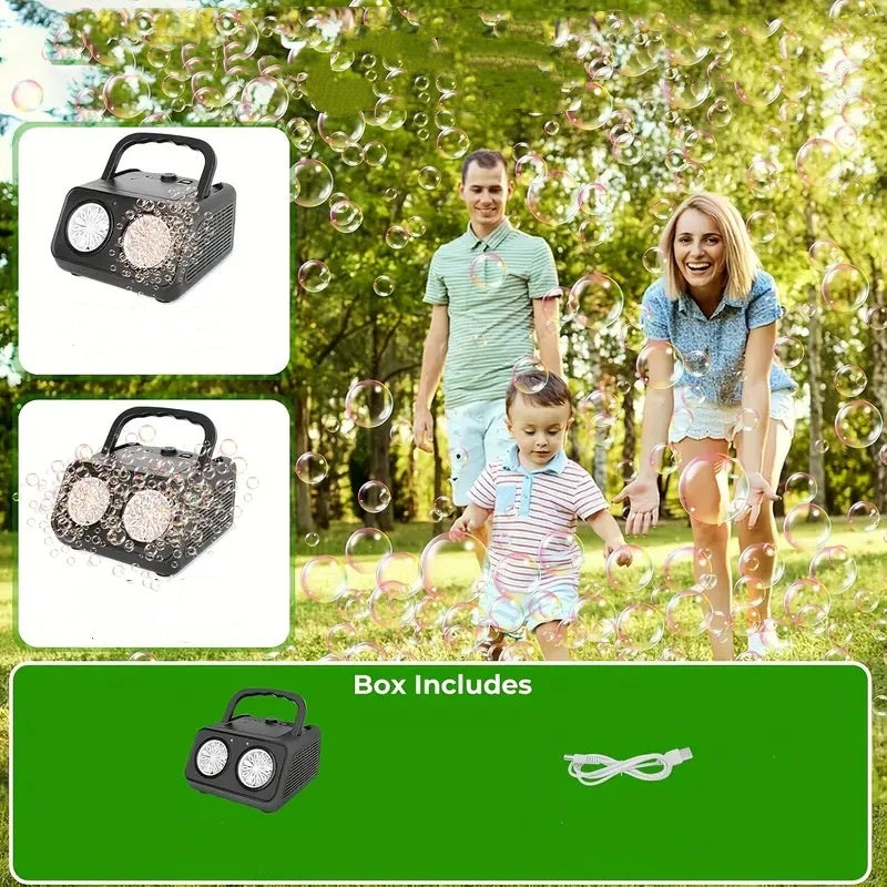 💎 -50% MACHINE À BULLES PORTABLE ! 💎 26 Trous, 2000+ Bulles/Min & Lumières Magiques pour Fêtes