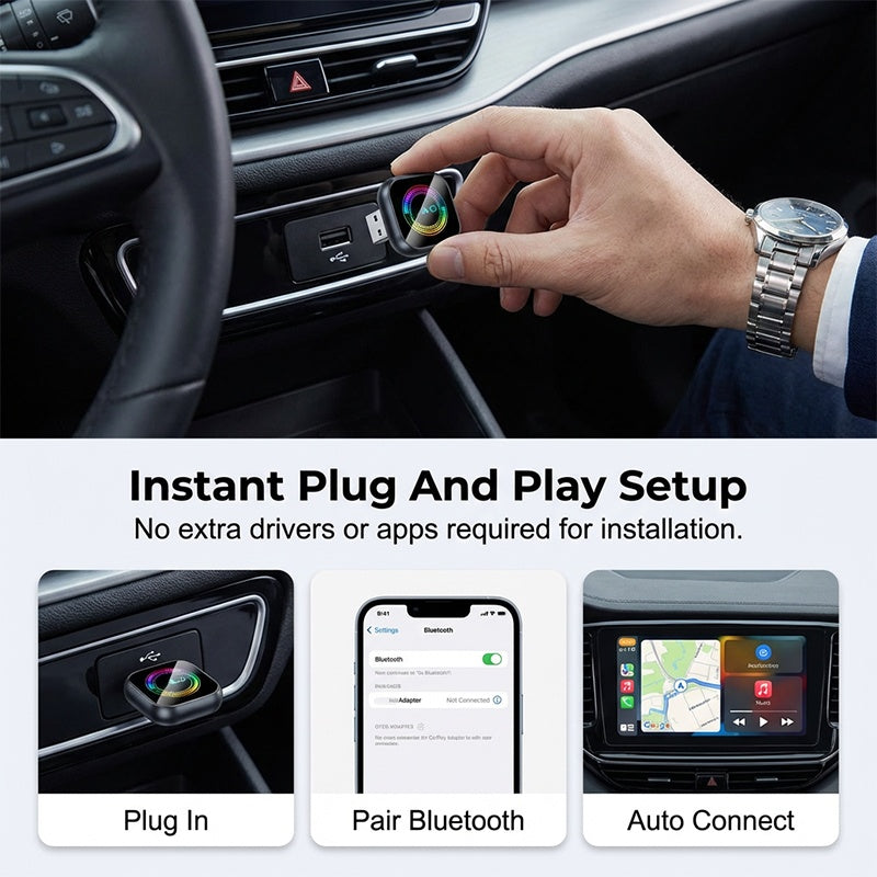 📱 -50 % MAINTENANT ! 🔥 【Branchez et roulez ! Connexion sans fil 🔥 Adaptateur sans fil 2-en-1 – iPhone & Android Auto, transformez votre voiture en cinéma intelligent en quelques secondes】
