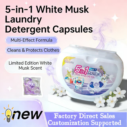 ✨Promotion exceptionnelle 2026 : 50 % de réduction🔥Capsules de lessive 5 en 1 au musc blanc (80 unités)