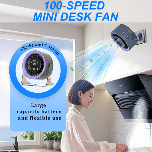 💐50% DE RÉDUCTION ! Ventilo de table ultra-compact – 100 vitesses, tient dans la main ❄️📏 【Offre Limitée】