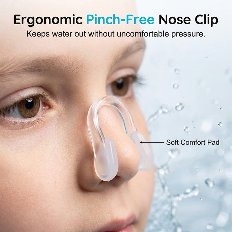 Lunettes de natation anti-buée avec bouchons d’oreilles et pince-nez