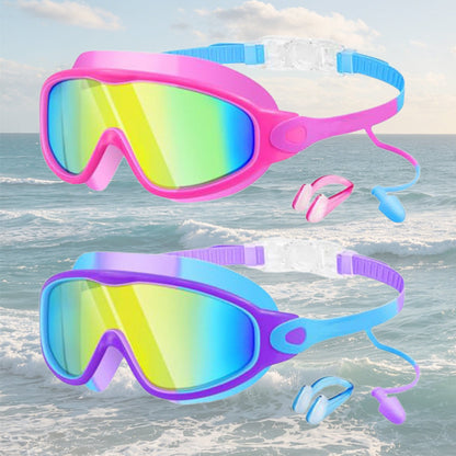 Lunettes de natation anti-buée avec bouchons d’oreilles et pince-nez