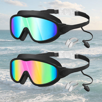 Lunettes de natation anti-buée avec bouchons d’oreilles et pince-nez