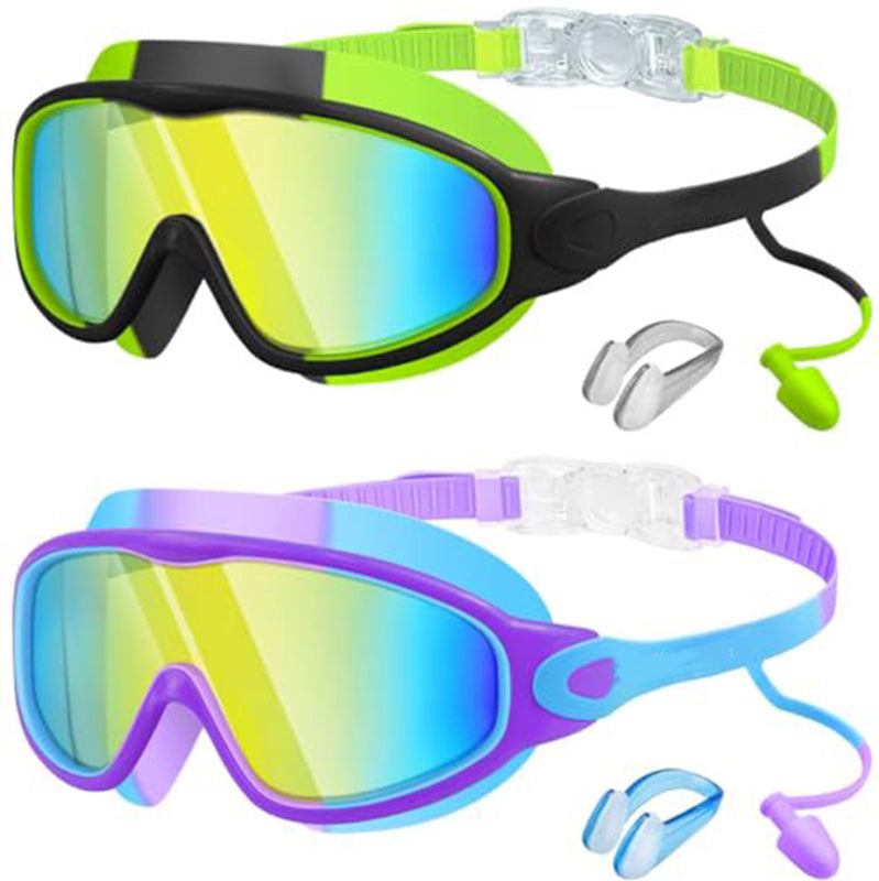 Lunettes de natation anti-buée avec bouchons d’oreilles et pince-nez