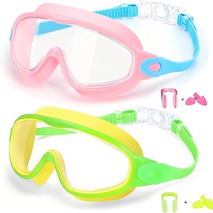 Lunettes de natation anti-buée avec bouchons d’oreilles et pince-nez