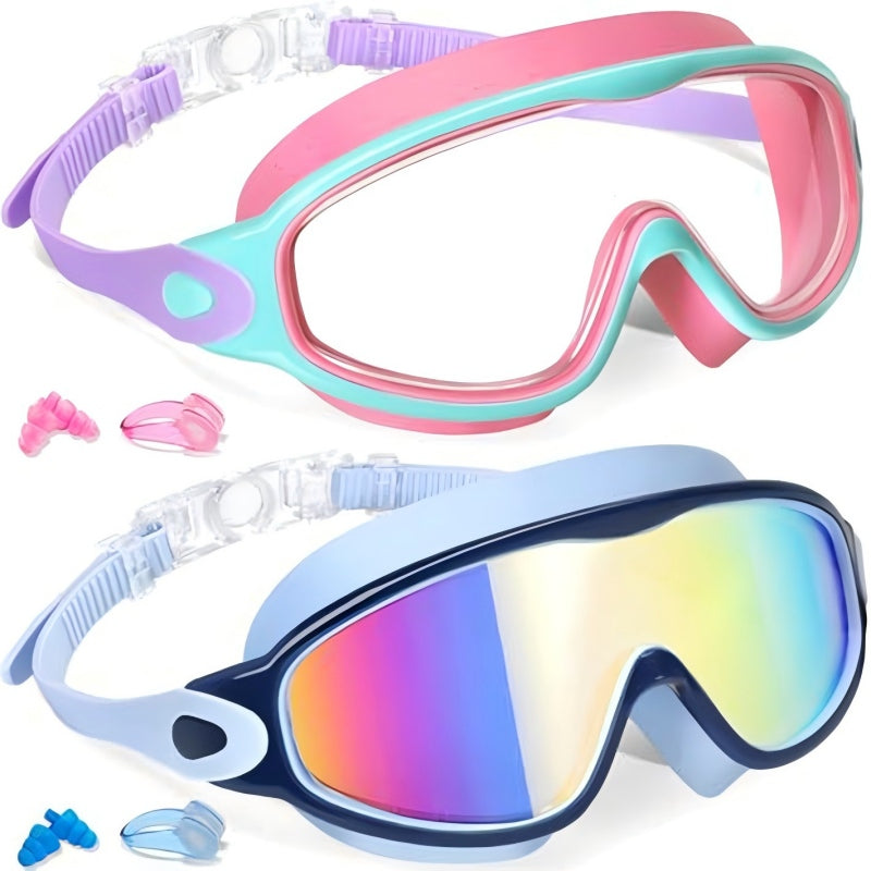 Lunettes de natation anti-buée avec bouchons d’oreilles et pince-nez