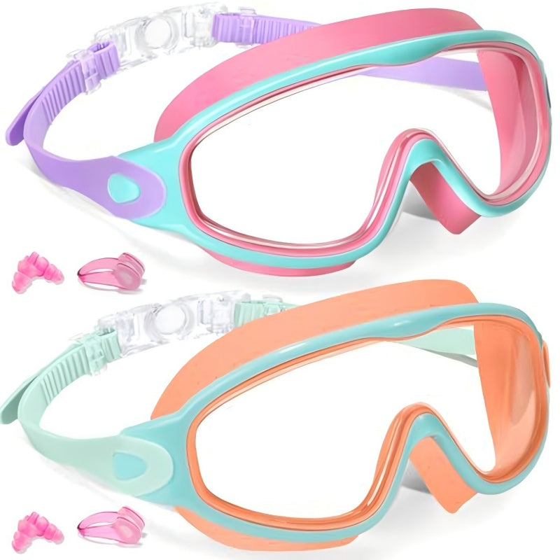 Lunettes de natation anti-buée avec bouchons d’oreilles et pince-nez