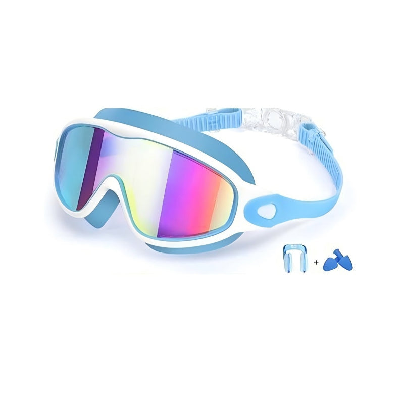 Lunettes de natation anti-buée avec bouchons d’oreilles et pince-nez
