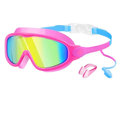Lunettes de natation anti-buée avec bouchons d’oreilles et pince-nez