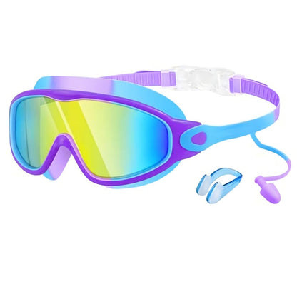 Lunettes de natation anti-buée avec bouchons d’oreilles et pince-nez