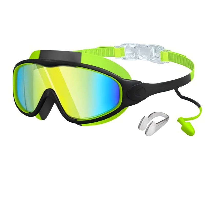 Lunettes de natation anti-buée avec bouchons d’oreilles et pince-nez